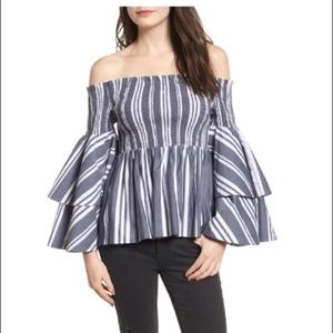 BP Ruffle sleeve off the shoulder top